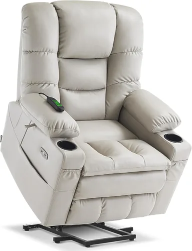 Miniatura 16 de MCombo Silla Reclinable Grande de Elevación con Triple Motor con Masaje y Calefacción Dual, Reposacabezas Ajustable para Personas Mayores Altas