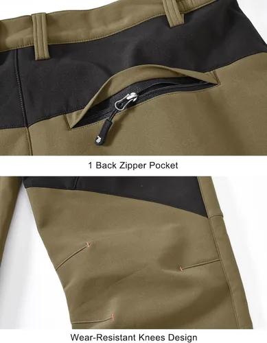 Miniatura 5 de TBMPOY Pantalones de senderismo para hombre, impermeables, con forro polar, para nieve, esquí, con aislamiento y bolsillos con cremallera