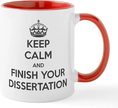 Miniatura 9 de CafePress Taza de café de cerámica con texto en inglés «Keep Calm And Finish Your Dissertation», de 11 oz (11.0 fl oz)