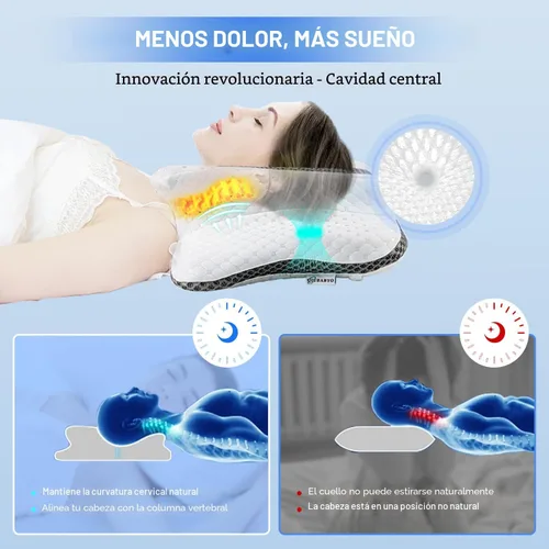 Miniatura 5 de Almohada Cervical para Alivio del Dolor y Soporte del Cuello, Almohada Ergonómica Ajustable para Dormir Cómodamente, Almohadas Ortopédicas de Espuma