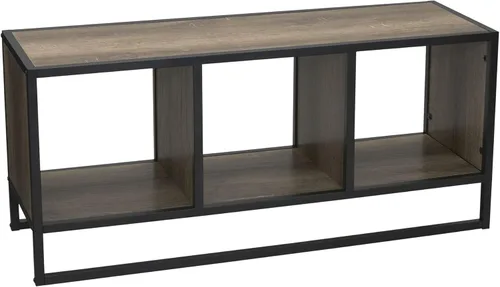 Miniatura 8 de Household Essentials Mesa consola multimedia de roble y hierro negro