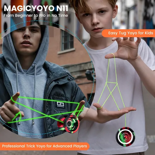 Miniatura 4 de MAGICYOYO N11 Yo-yo profesional de metal, yo-yo sensible y yo-yo no sensible de aleación para principiantes a jugadores avanzados, trucos de yo-yo