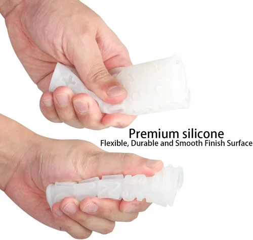 Miniatura 5 de Tomorotec Moldes de letras pequeñas para resina, llavero de números de alfabeto de silicona Interior suave y no pegajoso para un fácil desmolde