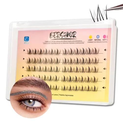 Miniatura 12 de Pestañas postizas 3D con volumen de ojo de gato, pestañas de banda transparente, aspecto natural, imitación de visón, tira invisible, pestañas