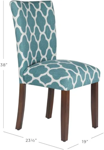 Miniatura 90 de Homepop Silla de comedor con detalles festoneados, sillas de comedor Parsons tapizadas, muebles decorativos para el hogar, tejido gris claro