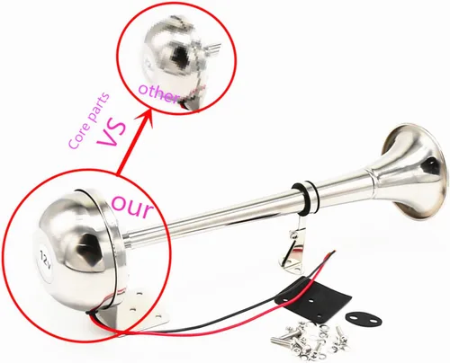 Miniatura 2 de Bocina de coche 160db barco marino potente cuerno plata 12V coche eléctrico cuerno con soporte de montaje trompeta camión cuerno v plata AI-ME202 0