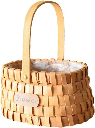Miniatura 6 de Ochine Cesta de mimbre de media luna, material de ratán, cesta tejida a mano con asa, tamaño pequeño, para almacenamiento de jardín y decoración