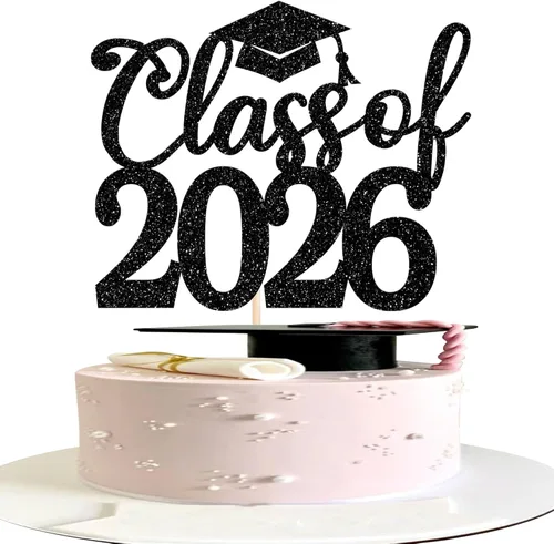 Rsstarxi 1 paquete de 2025 con tapa de graduación 2025, decoración de pastel de felicitaciones graduadas para decoración de fiesta de graduación