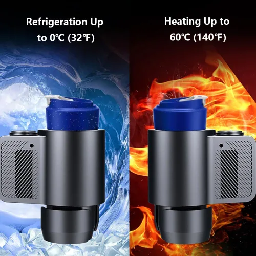 Miniatura 3 de Riloer Taza portátil inteligente 2 en 1 para automóvil, con calefacción y refrigeración, para café, bebidas, leche, cerveza, refrigerador, pantalla