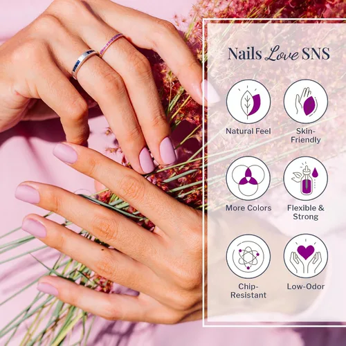 Miniatura 3 de SNS Polvo de inmersión de uñas, polvo de inmersión de color geloso - Acai Bowl (negro) - Color de uñas de larga duración dura 14 días - Bajo olor