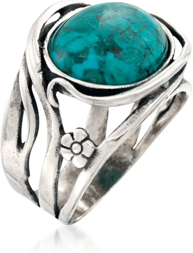Miniatura 3 de Ross-Simons Anillo turquesa en plata de ley