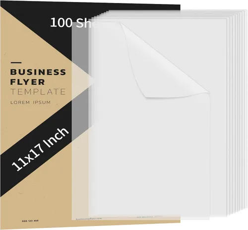 100 hojas de papel de vitela translúcido de 11 x 17 pulgadas, 60 GSM, papel de invitación translúcido blanco para dibujo, bocetos, bodas,