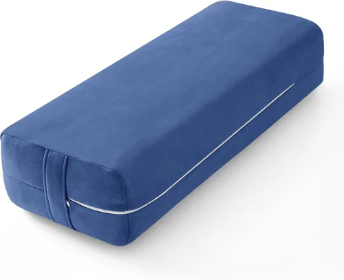 Miniatura 9 de Wellsin Cojín Rectangular para Yoga Bolster - Almohada de Meditación con Funda de Gamuza Lavable, 27"X10"X5.5" Negro