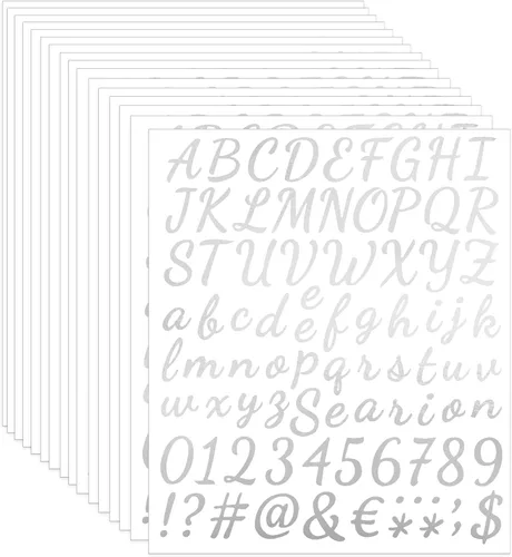 Miniatura 8 de ELANE 1296 piezas de 16 hojas de calcomanías de letras y números, calcomanías de letras impermeables para buzón, letras y números para fuera