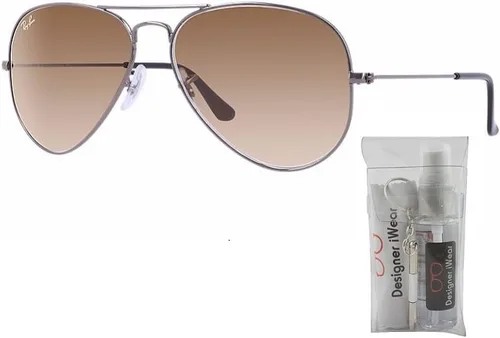 Miniatura 2 de Ray-Ban RB3025 - Lentes de sol de aviador de metal para hombre y mujer + paquete con kit de cuidado de gafas iWear de diseñador