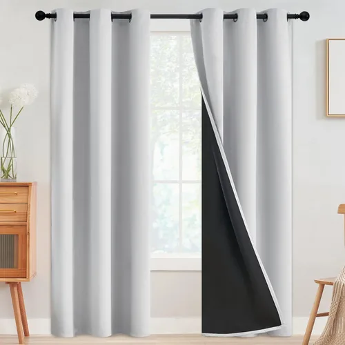 Miniatura 147 de SimpleHome - Cortinas opacas 100% para recámara, cortinas de ventana con ojales beige, con aislamiento térmico, cortinas de oscurecimiento