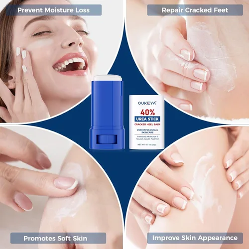 Miniatura 8 de OUKEYA Crema de urea 40 por ciento. Barra de crema de urea para pies y manos para talón agrietado seco, agrietado, evitar la congelación, loción