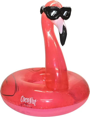 Miniatura 4 de Flotador de piscina de flamenco con sombras de coco al aire libre – Anillo inflable para piscina – Tubo de descanso duradero de larga duración