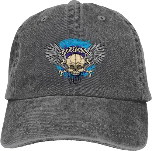 Miniatura 9 de Cowboy Hat Trendy Hats for Man and Women Djustable Four Season Outdoor Baseball Cap of Hell Skull with Angel Deep Heather