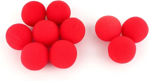 Miniatura 6 de Oumefar Juego de bolas mágicas mágicas suaves y rojas, bola de esponja pequeña, accesorios de truco, bolas hinchables, bola de esponja de EVA suave