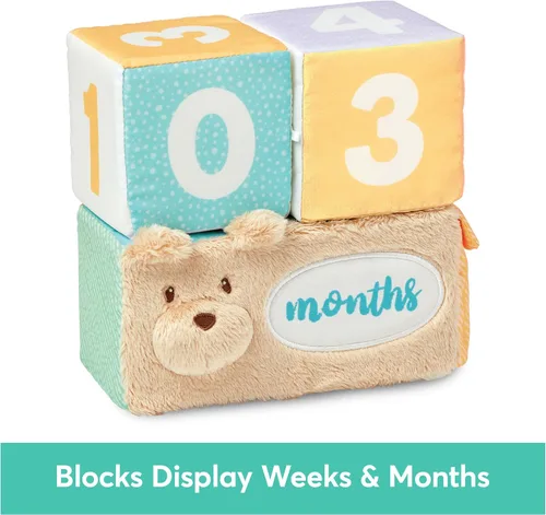 Miniatura 2 de Baby GUND Milestones and Moments Bloques suaves, accesorios de fotos de felpa para bebés y recién nacidos, multicolor