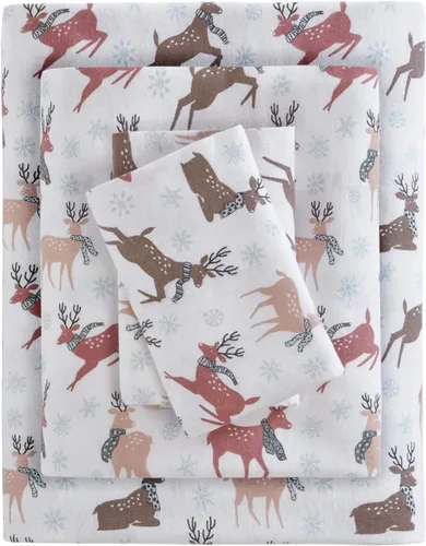Miniatura 51 de True North by Sleep Philosophy - Sábana de franela acogedora y cálida 100% algodón - Estampado novedoso de animales y estrellas, lindo, ultrasuave