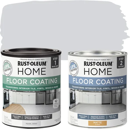 Miniatura 11 de Rust-Oleum 367592 - Kit de revestimiento de suelo para interiores del hogar, gris envejecido mate