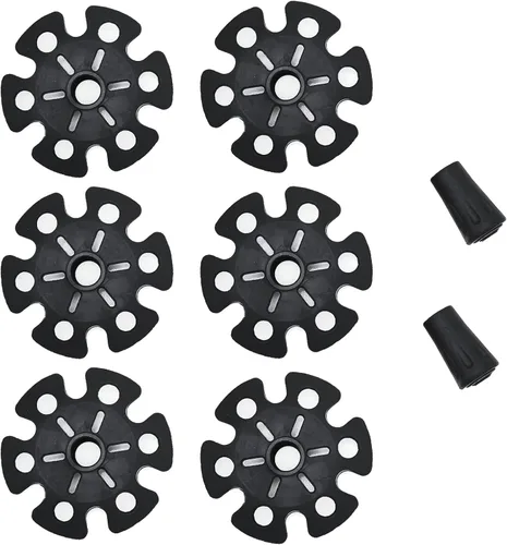 8 cestas de nieve para bastón de senderismo y puntas de goma para bastones, accesorio de repuesto de bastón de esquí extraíble (negro)