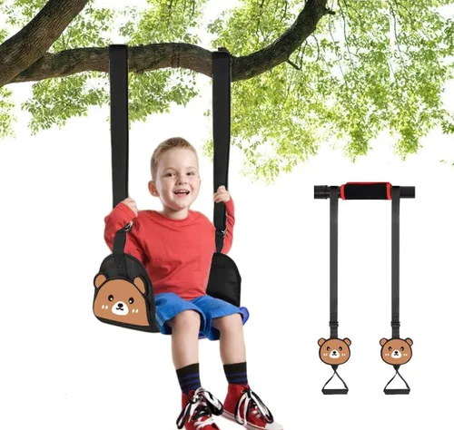 Asiento de columpio y anillos para colgar, asiento de columpio colgante de lona con cuerdas ajustables, juego de columpio seguro para niños, anillos