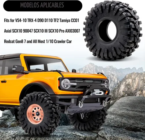 Miniatura 4 de OGRC - Juego de neumáticos RC de 1.9 pulgadas, neumáticos de goma RC 1/10 RC Crawler para SCX10 90046 SCX10 UTB18 TRX4 TRX6 Redcat Gen8 7VS4-10 1/10