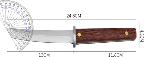 Miniatura 6 de Cuchillo de hoja fija de supervivencia, cuchillo utilitario de caza de camping al aire libre, mango de madera