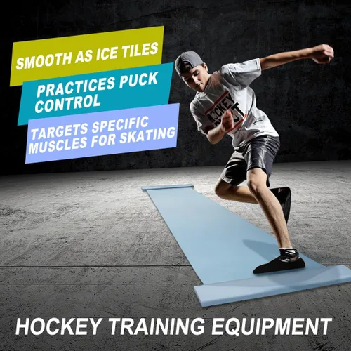 Miniatura 2 de kasifei Tabla deslizante de 6 pies, ayuda portátil de entrenamiento de hockey sobre hielo, equipo de entrenamiento de hockey para bajo impacto
