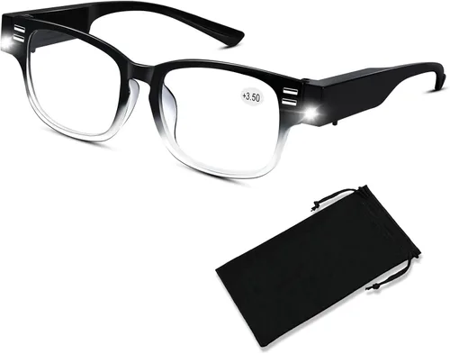 Miniatura 11 de Lupas con Luz Gafas de Lectura Lectores LED Brillantes con Luces Incorporadas Gafas con Luces y Lupa para Hombres Mujeres Gafas Lupa Iluminada Gafas