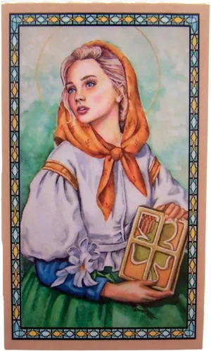 Miniatura 2 de Saint Dymphna 78-Inch peltre Medalla Colgante con tarjeta de oración Santo