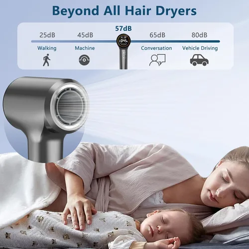 Miniatura 6 de Secador de Cabello, Secadores de Cabello Iónicos para Mujeres/Hombres, 110,000 RPM Pantalla HD Profesional Secador de Soplado de Alta Velocidad