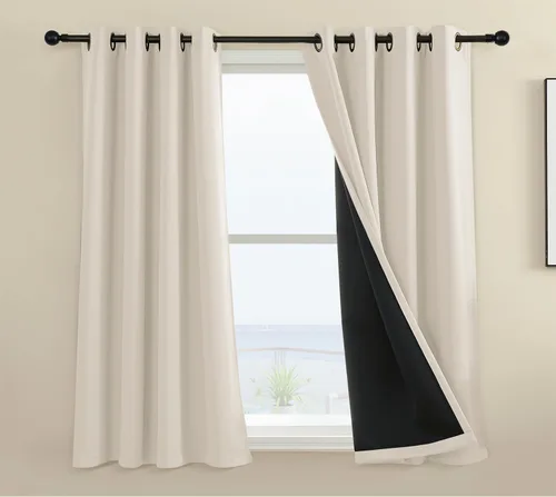 Miniatura 13 de Rutterllow - Cortinas 100% opacas, paneles de cortina con ojales, aislamiento térmico y bloqueo de luz para habitación y sala de estar