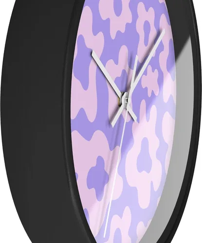 Miniatura 3 de Reloj de pared floral Y2k morado con diseño de flores, Groovy Pastel Kawaii estético Cyberpunk Reloj de pared de cocina, Hippie Retro Decoración