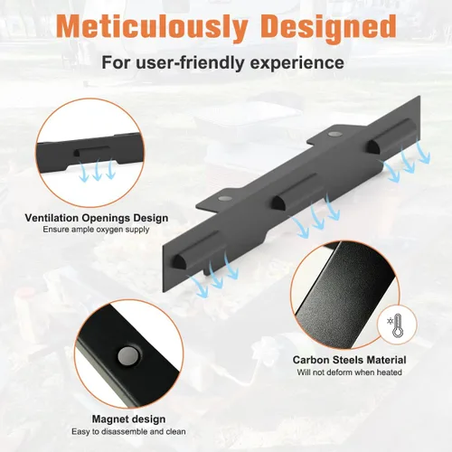 Miniatura 2 de Koutemie Protector contra el viento para Blackstone 36 pulgadas, accesorios de parrilla con protector térmico magnético, pantallas de viento