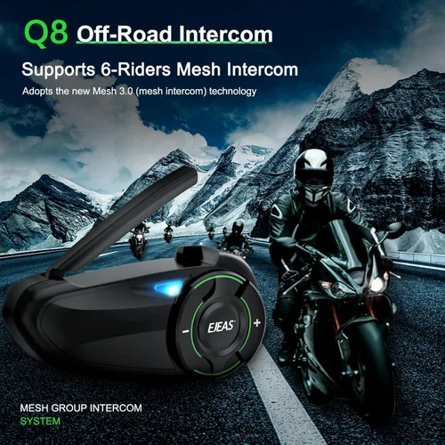 Miniatura 2 de Mesh 3.0 - Auriculares Bluetooth para motocicleta, 6 Riders Group V5.1, casco Bluetooth con intercambio de música y cancelación de ruido CVC
