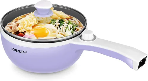 Miniatura 13 de Dezin Olla Caliente Eléctrica Mejorada, Sartén Antiadherente, Olla Eléctrica Rápida para Fideos, Olla Caliente Portátil Mini de 1.5L para Bistec