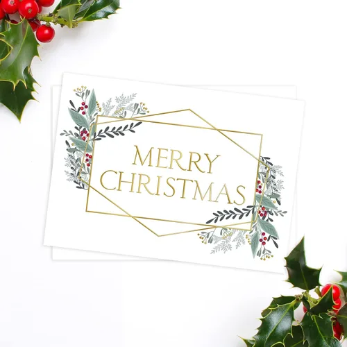 Miniatura 4 de Canopy Street Masterpiece Tarjetas de Feliz Navidad con Marcos de Lámina Dorada / Juego de 15 Tarjetas Navideñas Modernas en Caja con Sobres Marcos
