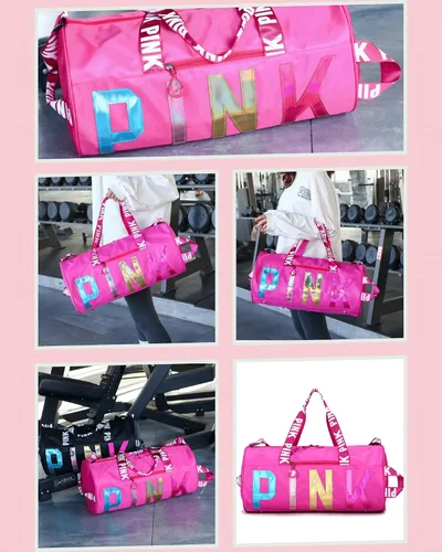 Miniatura 6 de Bolsa de gimnasio grande estética, bonita bolsa de lona para mujer con asa, bolsa de viaje para el hombro, bolsa de mano resistente para deportes