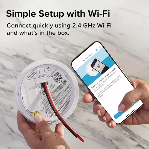 Miniatura 10 de Kidde Smart Smoke and Carbon Monoxide Detector, Ring App Enabled for Real-Time Notifications, Hardwired Alarm, AA Backup Battery