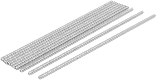 Miniatura 29 de uxcell M3 x 2.362 in 0.020 in Pitch 304 Varillas totalmente roscadas de acero inoxidable barra 10 piezas