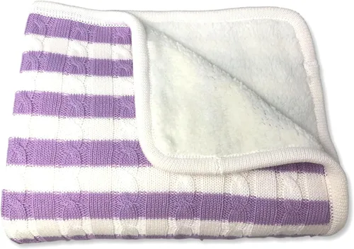 Miniatura 13 de Magnolia Cable Knit and Sherpa Baby Blanket (Beach Glass)