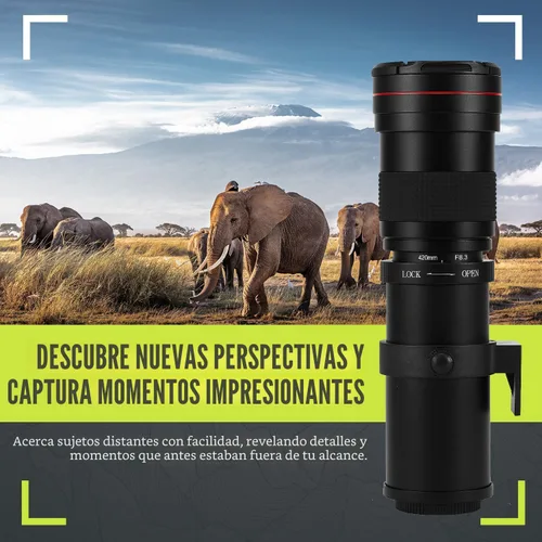 Miniatura 7 de Lente de zoom manual de alta potencia 16.535-62.992 in f/8.3 HD para Canon EOS 70D, 80D, 90D, Rebel T3, T3i, T5, T5i, T6i, T6s, T7, T7I, T8I, SL3