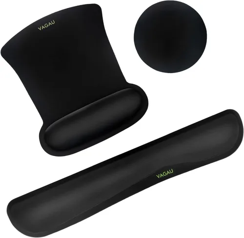 Miniatura 11 de VAGAU Reposamuñecas para teclado y mouse pad de alta calidad, juego de espuma viscoelástica ergonómica para oficina, laptop, Mac, computadora