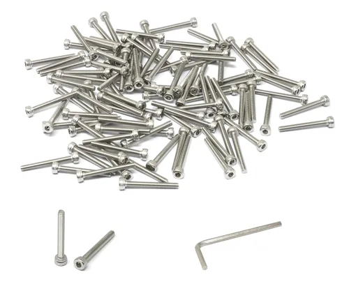 Miniatura 62 de iexcell 25 piezas M4 x 60/65/70/75/3.150 in paso de rosca 0.028 in acero inoxidable 304 cabeza hexagonal Tornillos Tornillos surtido Kit