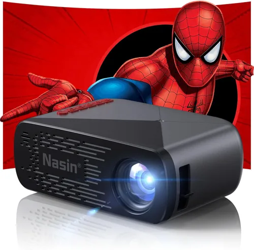 Mini proyector, nativo 1080P 4K compatible con proyector portátil para exteriores, WiFi 6 y Bluetooth 5.4 Porjector de películas, pantalla de espejo