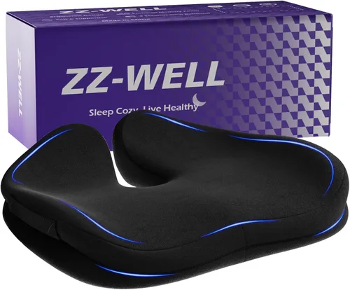 ZZ-WELL - Cojines de asiento para sillas de oficina, cojín patentado para alivio de presión de coxis para dolor de coxis, almohadas de espuma